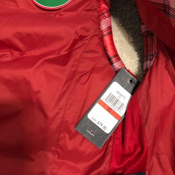 Tommy Hilfiger red plaid tufted quilted‎ fitted puffy puffer vest size XS new - Picture 9 of 13